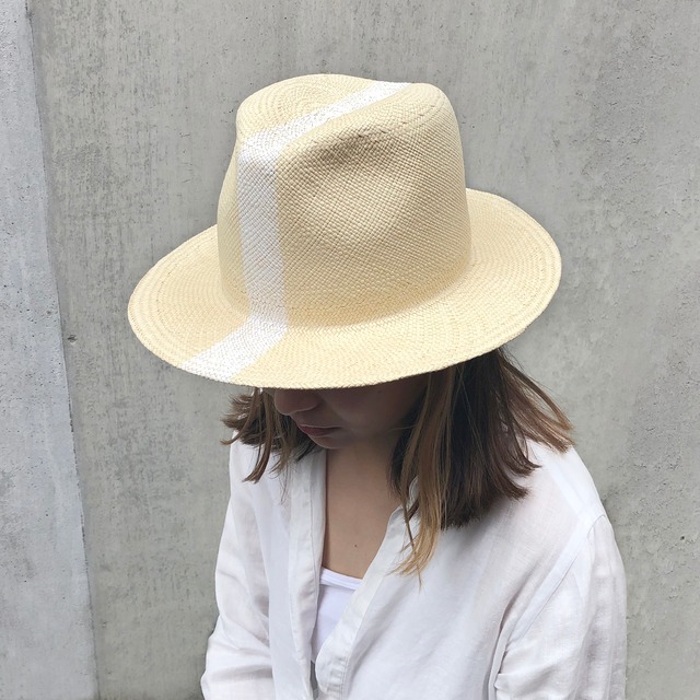 Panama FEDORA HAT × LINE ナチュラル パナマ フェドラハット  帽子 HAT