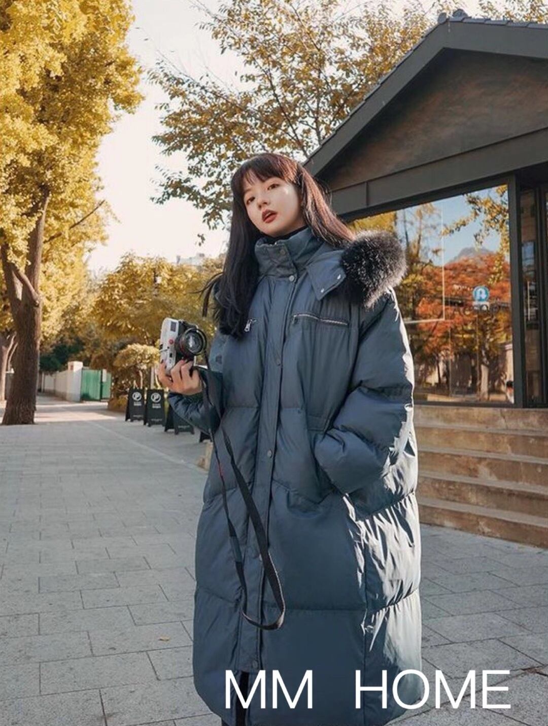 ボリュームファー付き　中綿ジップアップコート　AJ42441-6689　