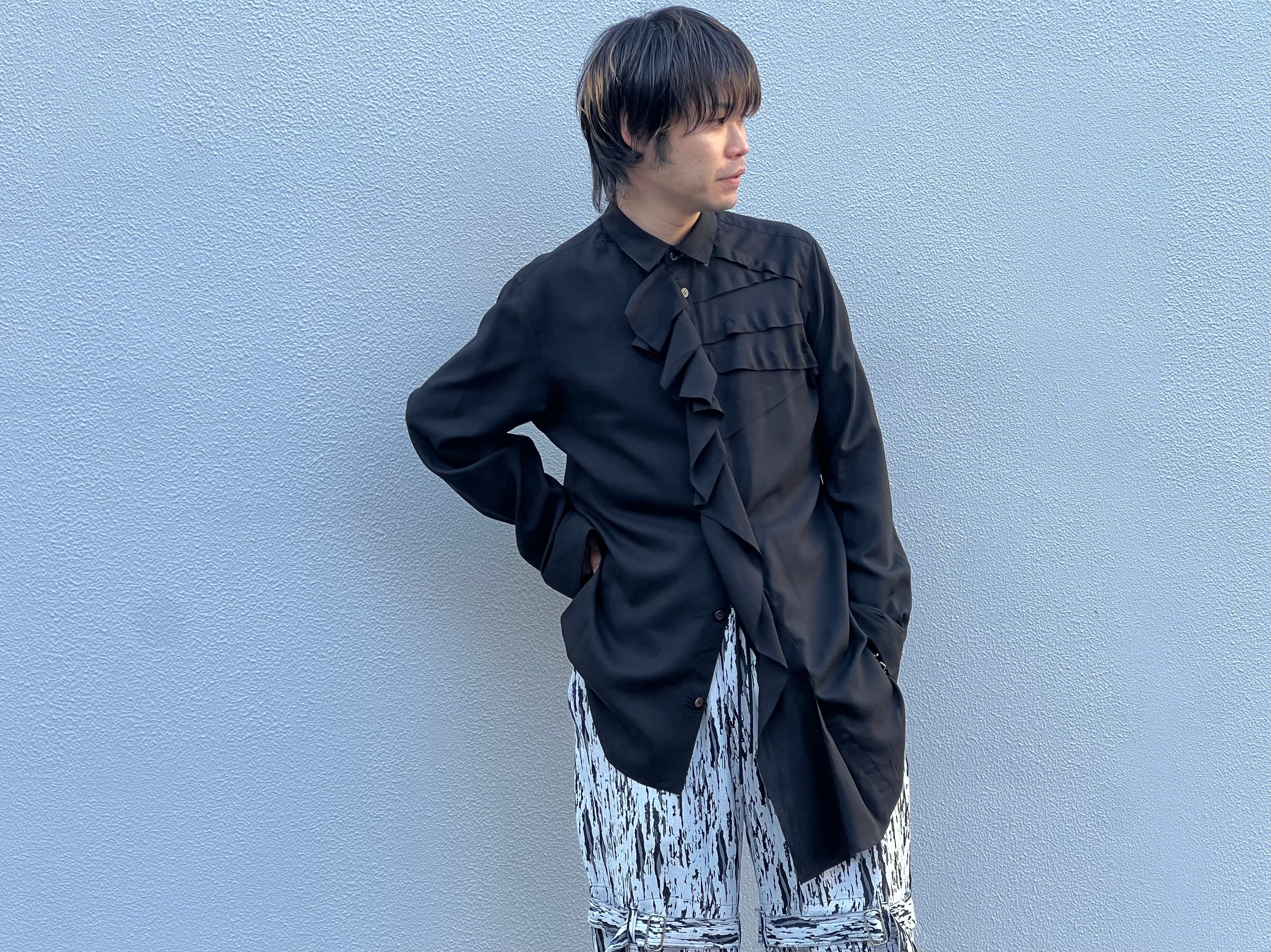 sulvam – 左前タックレーヨンシャツ (BLACK) | Savvy（大分市セレクト