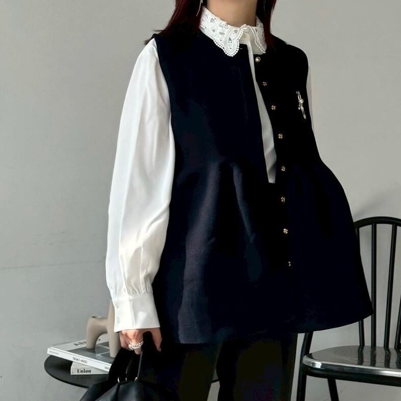 ROSIEE 】ミラノリブノースリーブフレアニット | valance 福井