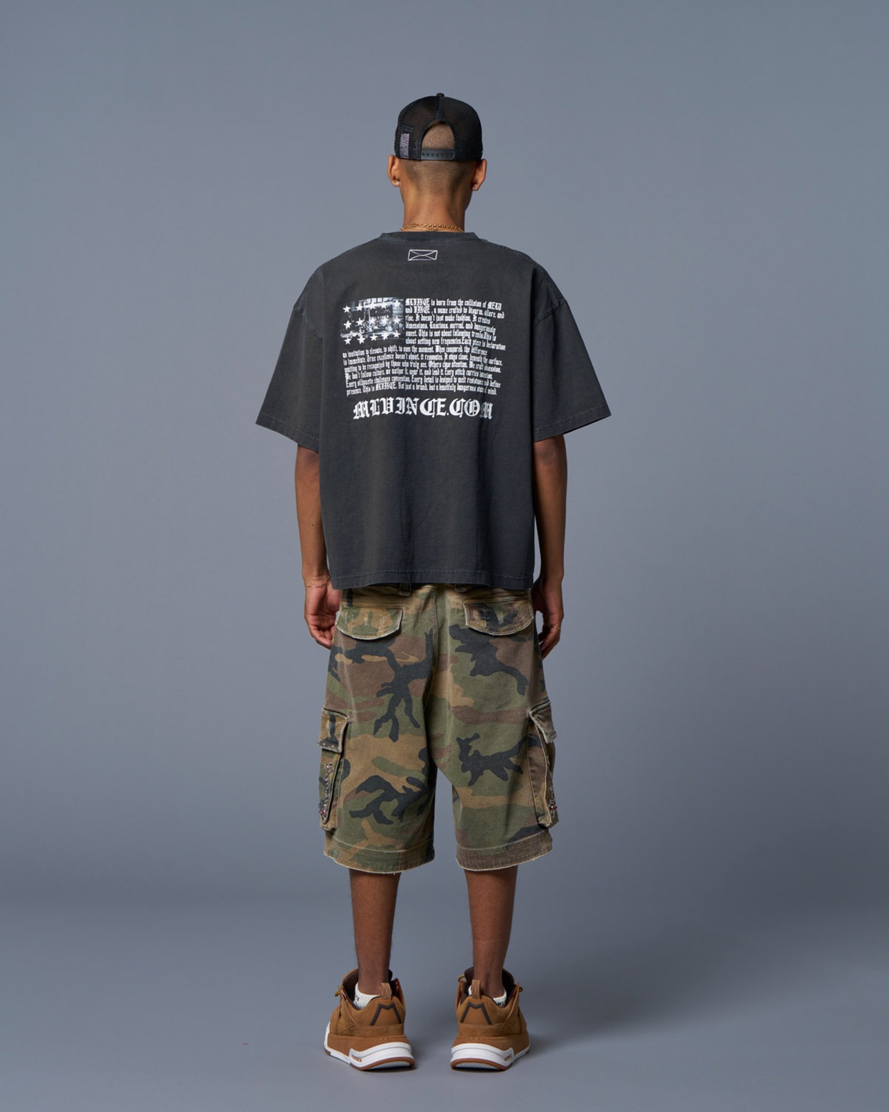 MLVINCE / MLV FLAG BIG TEE washed black