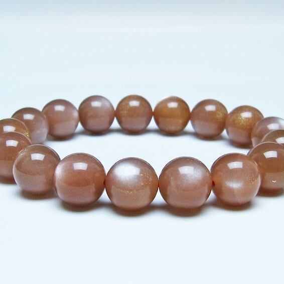 オレンジムーンストーン ブレスレット 13mm 一点物 メール便可 [M便 1/10] 111-48601