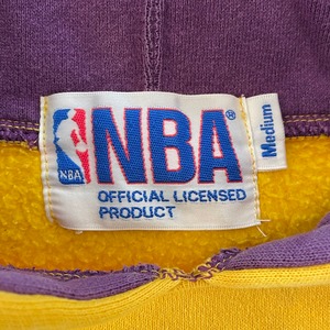 【NBA】90s 日本製 希少 レイカーズ Los Angeles Lakers 刺繍ロゴ スウェット パーカー 古着