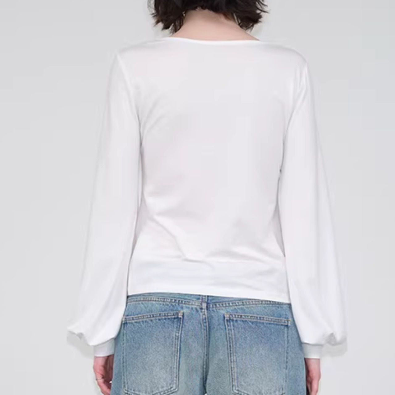 パフスリーブ クルーネック カットソー 00195・画像7