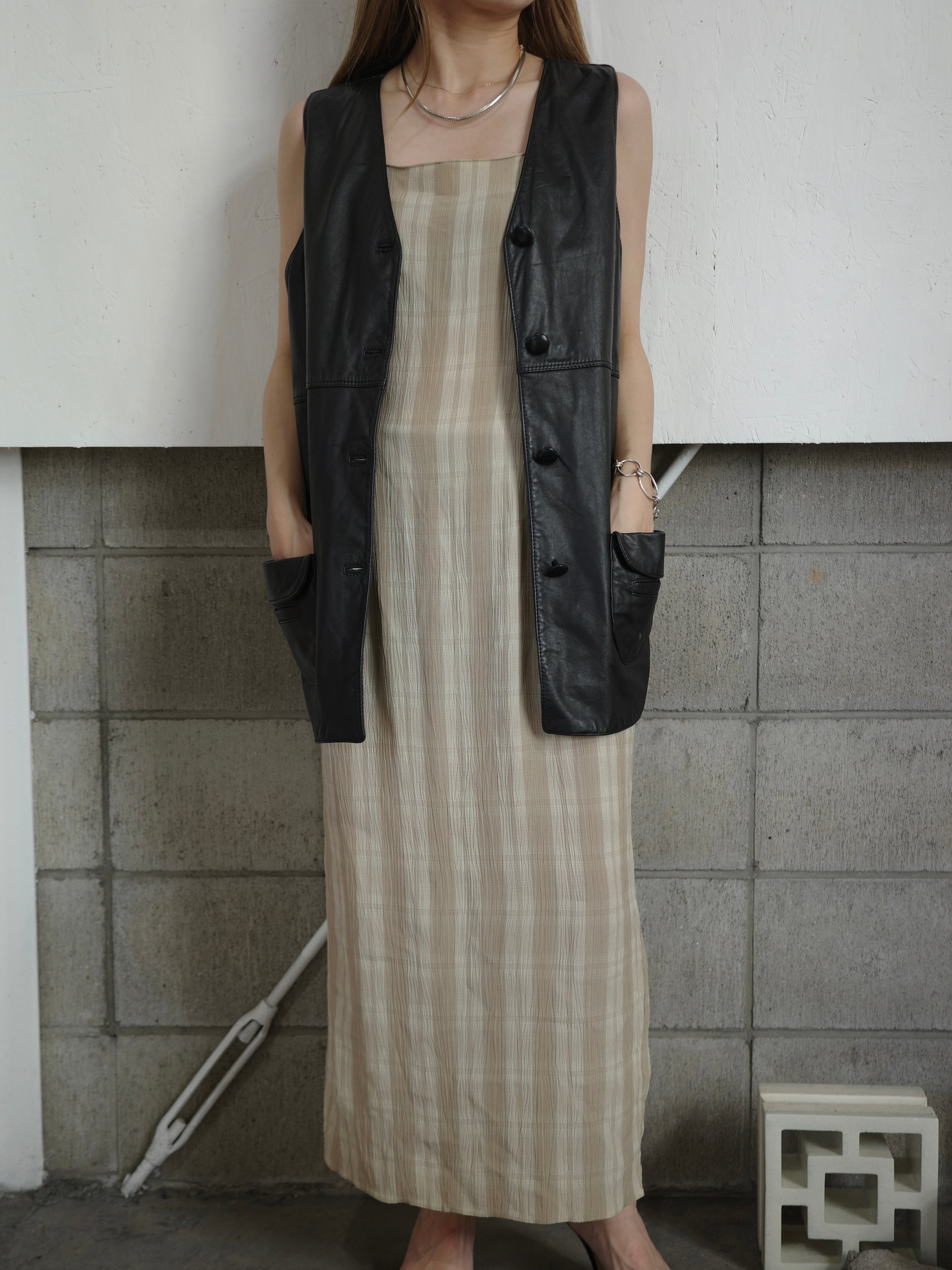 vintage〉square check onepiece | CherLife