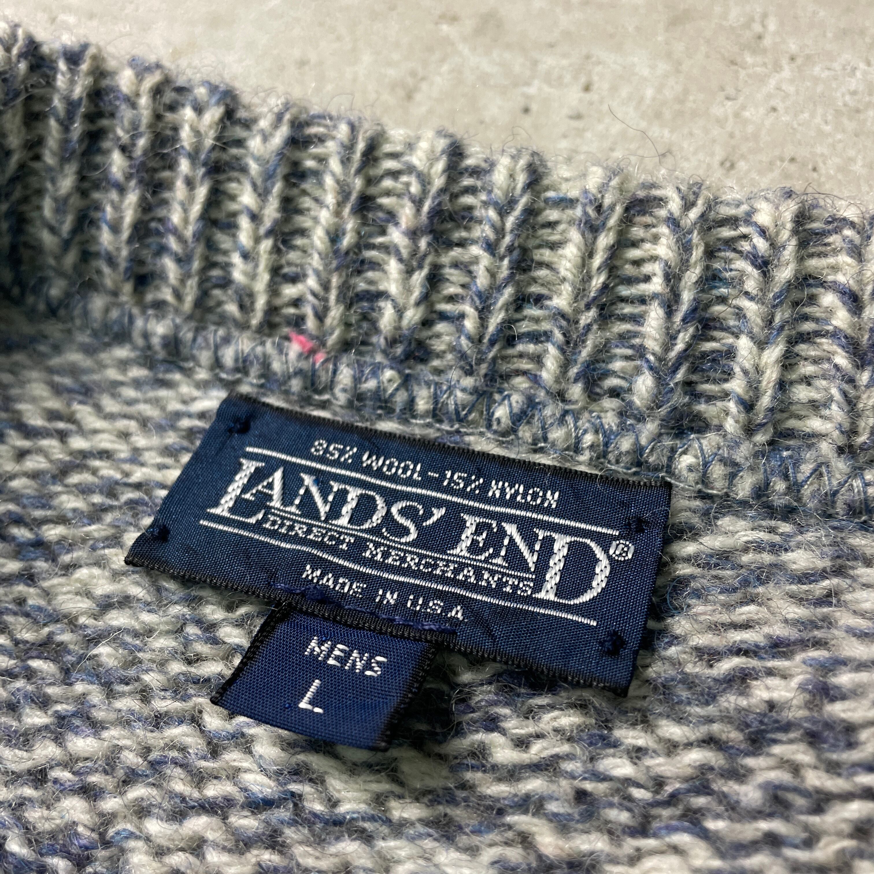 90年代 USA製 LANDS' END ランズエンド ウール×ナイロン ニット