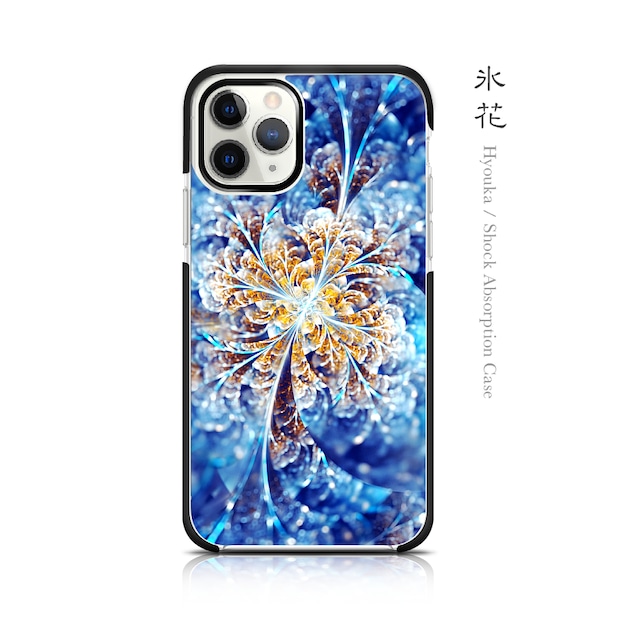 氷花 - 和風 耐衝撃ソフトiPhoneケース