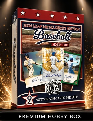 9 Autographed Cards - LEAF METAL DRAFT 2026 Hobby Box