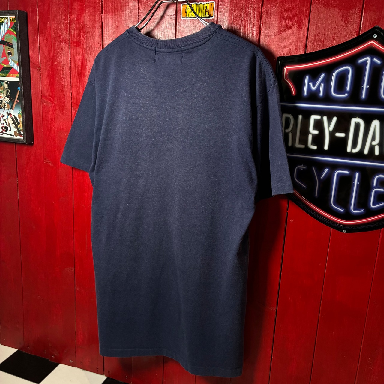 90s POLO COUNTRY ヴィンテージポケットTシャツ　フェードネイビー　ワンポイント