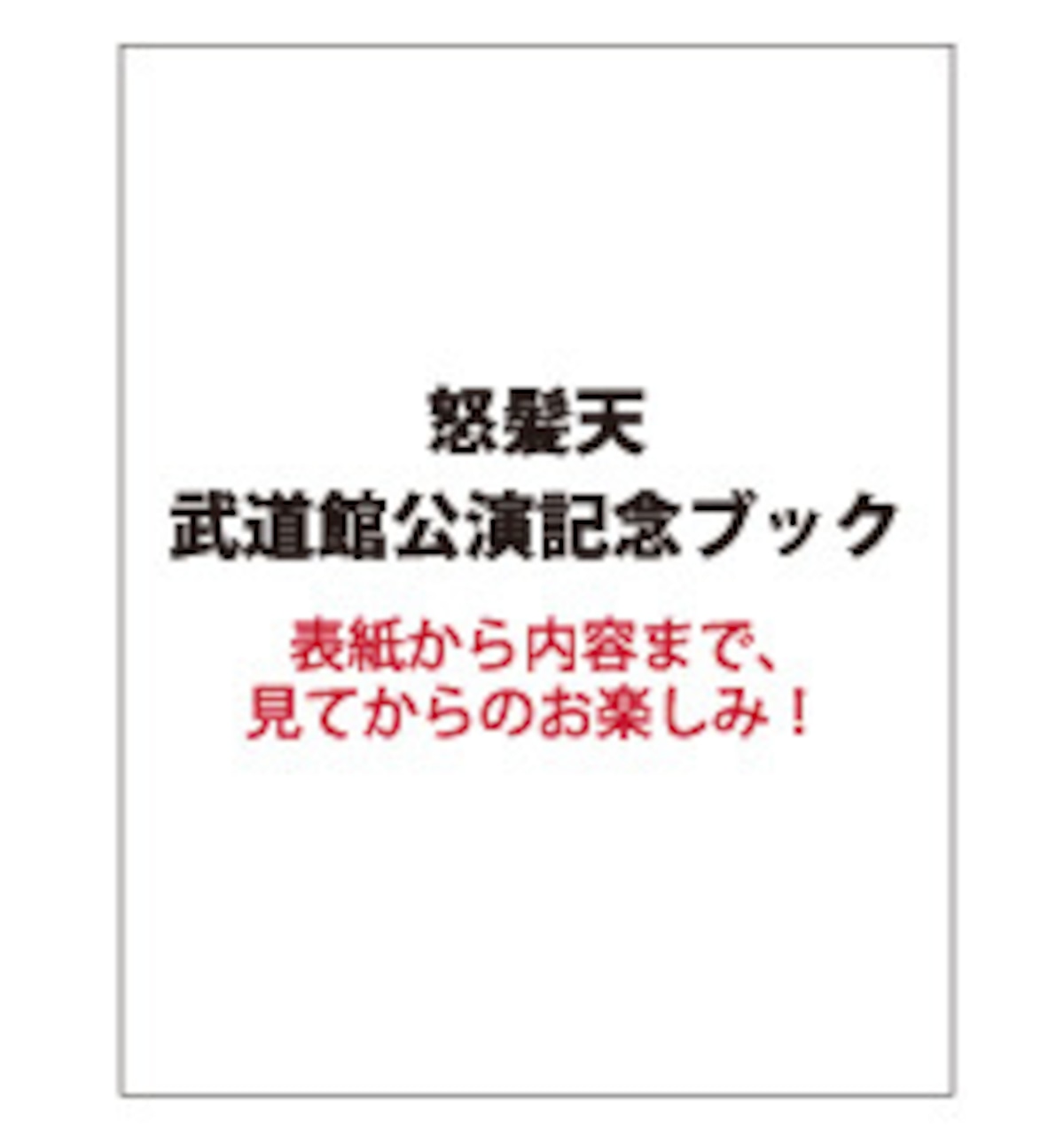 怒髪天 武道館公演記念ブック 怒髪店