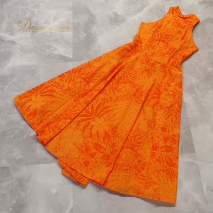 フラダンス 衣装 ワンピース ドレス オレンジ系 Rainbow Hawaii フラ