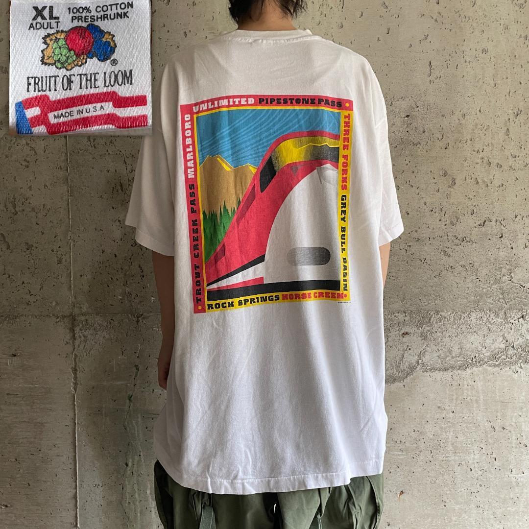 XZ52 Tシャツ マルボロ タバコ プロモ トレイン ポケT 白T 90s ...