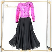 社交ダンス 衣装 スタンダードドレス ワンピース ドレス ピンク系 パープル系 ブラック系 黒 ピンク 紫 レース ダンス パーティ 発表会 光沢感 ダンスドレス 発表会ドレス パーティドレス レディース おしゃれ エレガント