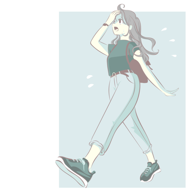 商用利用可 00 00px 日差しに困る女の子 Suiro Illustrations