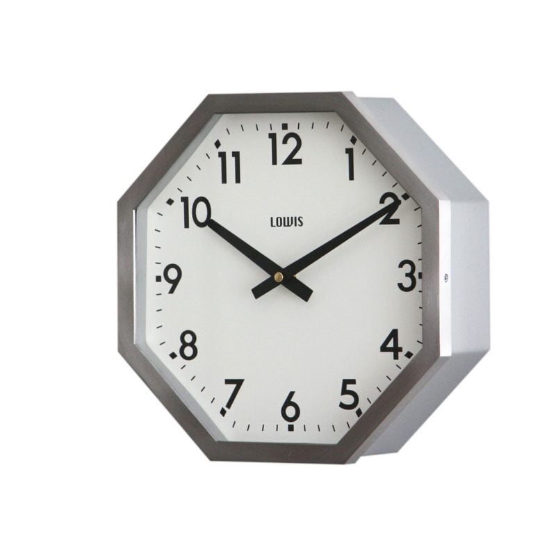 Lowis Octagon Clock “Silver”