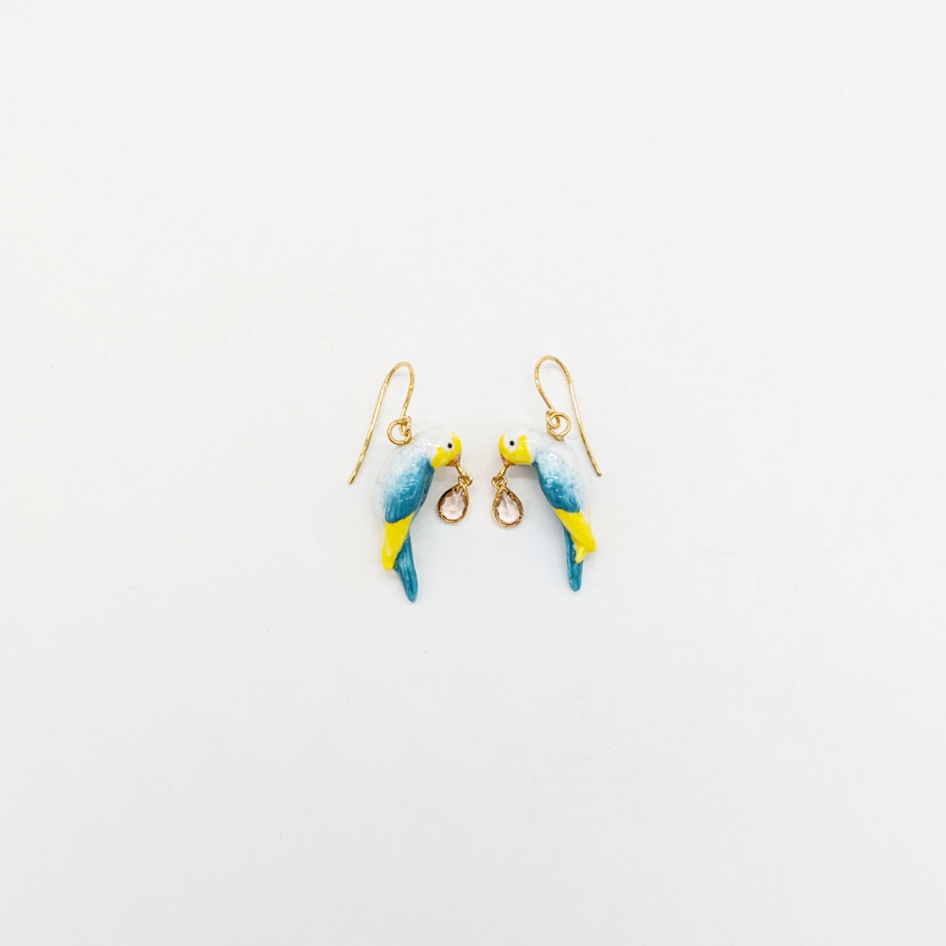 【nach】 Blue budgie earrings