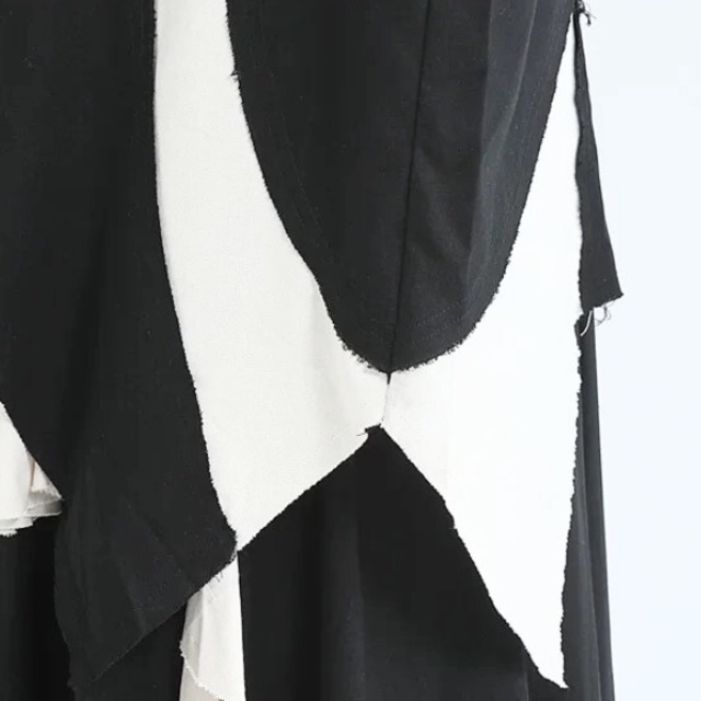 Asymmetric contrast fringe shirt C1301