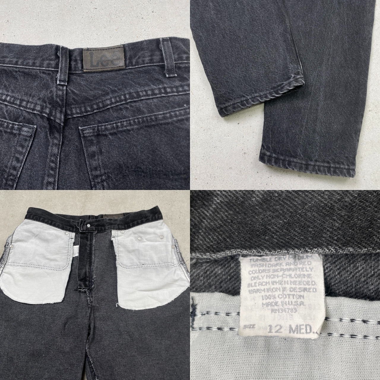 80~90年代 USA製 Lee リー ブラックデニムパンツ テーパード 