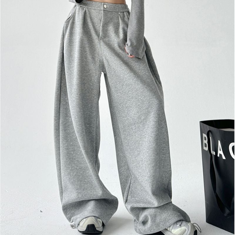 Hem string sweat pants 2colors V2363