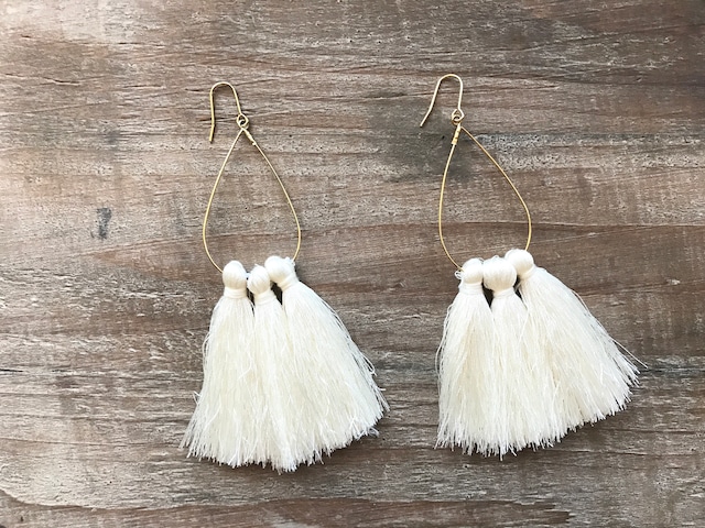 Tassel tear drop hoops