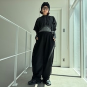 NYLON stitch cropped PO/black