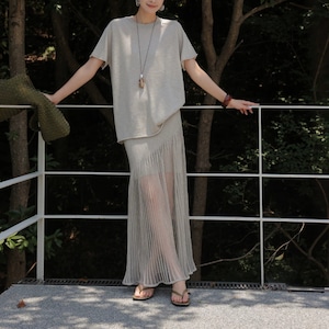 【2点セット】ニットトップス+シアープリーツスカート ・22874 【2点セット】ニットトップス+シアープリーツスカート ・22874