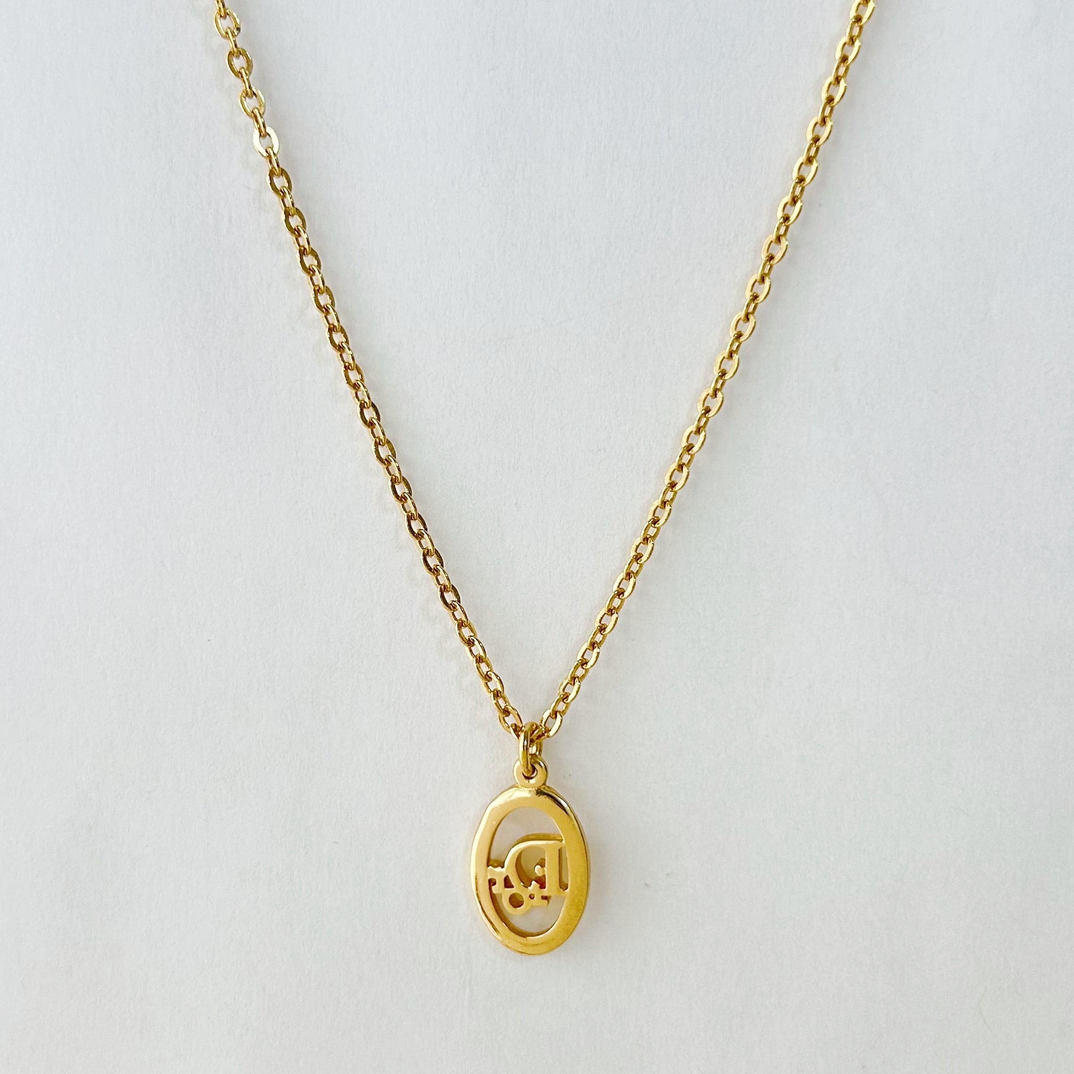 Diorネックレス N6129】Christian Dior logo cut out necklace/クリスチャン