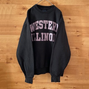 【JANSPORT】カレッジ ウェスタンイリノイ大学 WESTERN ILLINOIS スウェット トレーナー ラメ入り ロゴ M US古着