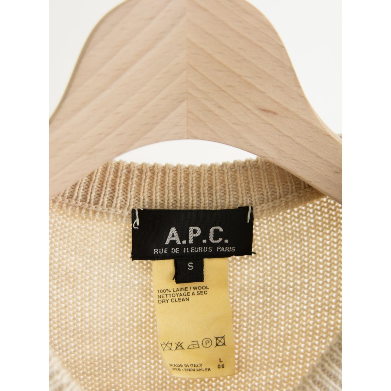 【A.P.C.】Made in France 90's 100% Wool Knit Cardigan（アーペーセー フランス製 ウールニットカーディガン）