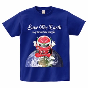 【ネイチャーレッド】Save The EarthTシャツ（ジャパンブルー）