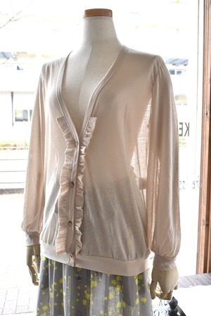 ZAKURA(ザクラ) 25S/S 前立てフリルVネックカーディガン