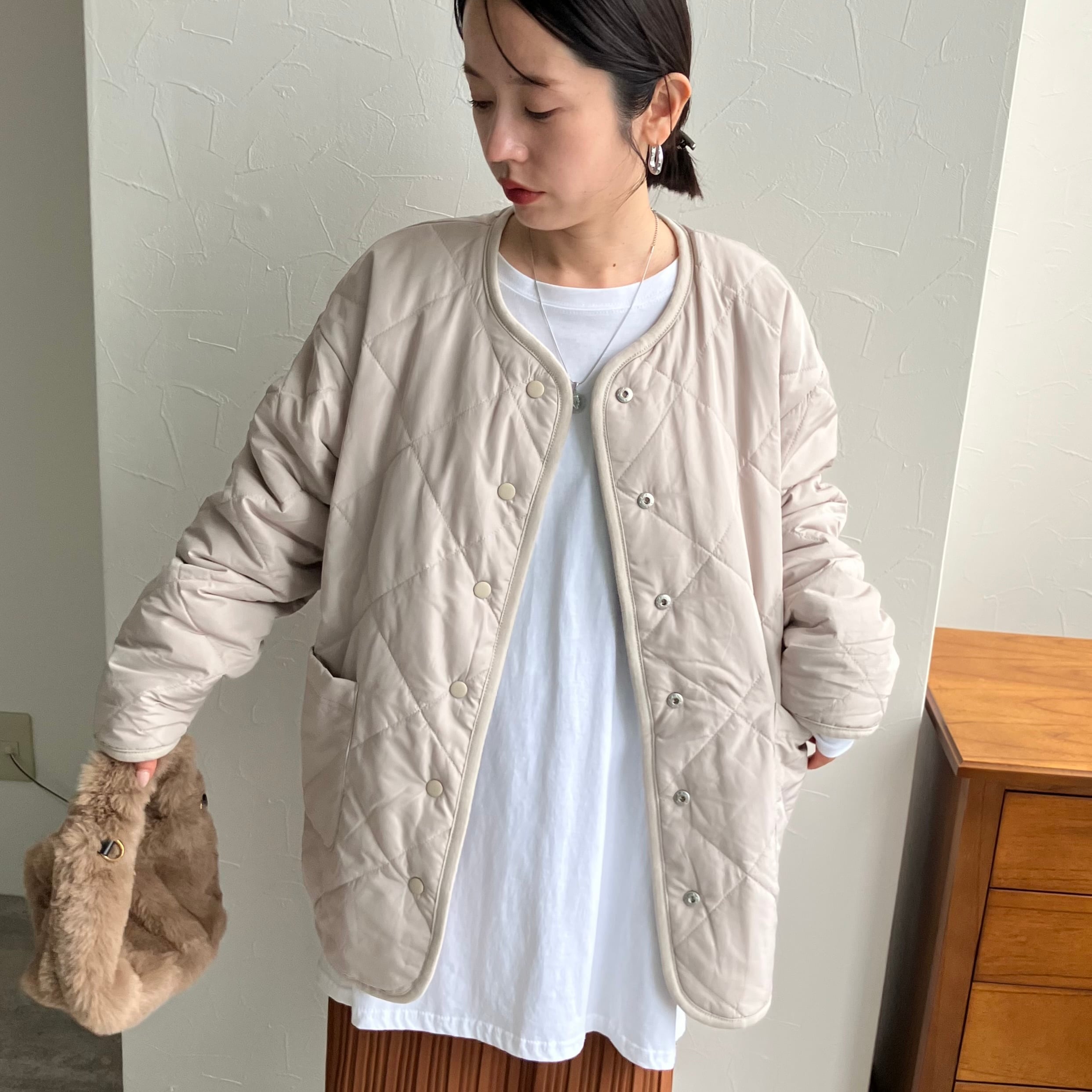 アンニュイ柄リバーシブルミックスファーコートブルゾン※一部予約商品