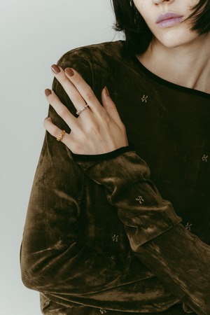 2way Sheer Velours Tops / KHAKI