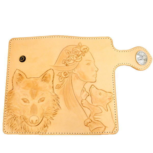 牛革(レザー)ウルフ(狼)&WOMANモチーフ カービングクラフト 牛革(レザー)ウルフ(狼)&WOMANモチーフ カービングクラフト