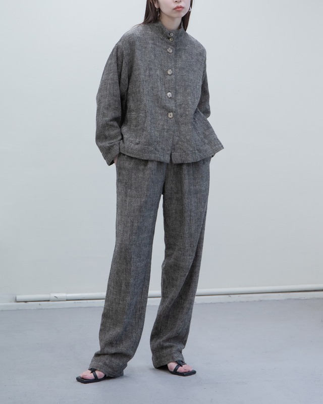 1990s herringbone wide jacket & trousers set-up