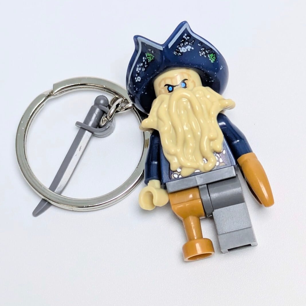 ♧★ブロックフィギュアキーホルダー★【 パイレーツ・オブ・カリビアン / 呪われた海賊たち 】デイヴィ・ジョーンズ / 深海の閻魔 / ジャック・スパロウ 〚アメリカン雑貨 アメトイ〛