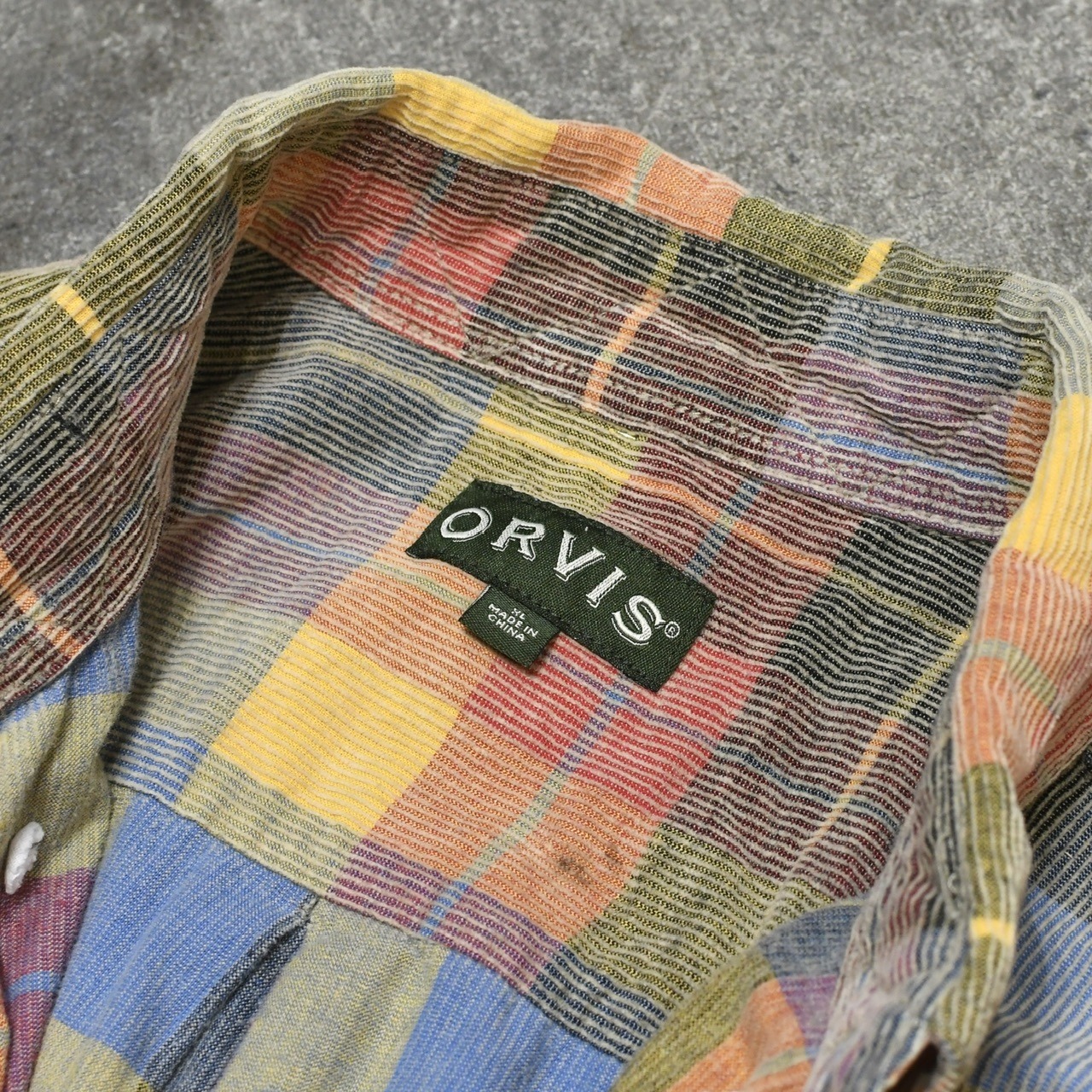 ORVIS colorful check corduroy shirt