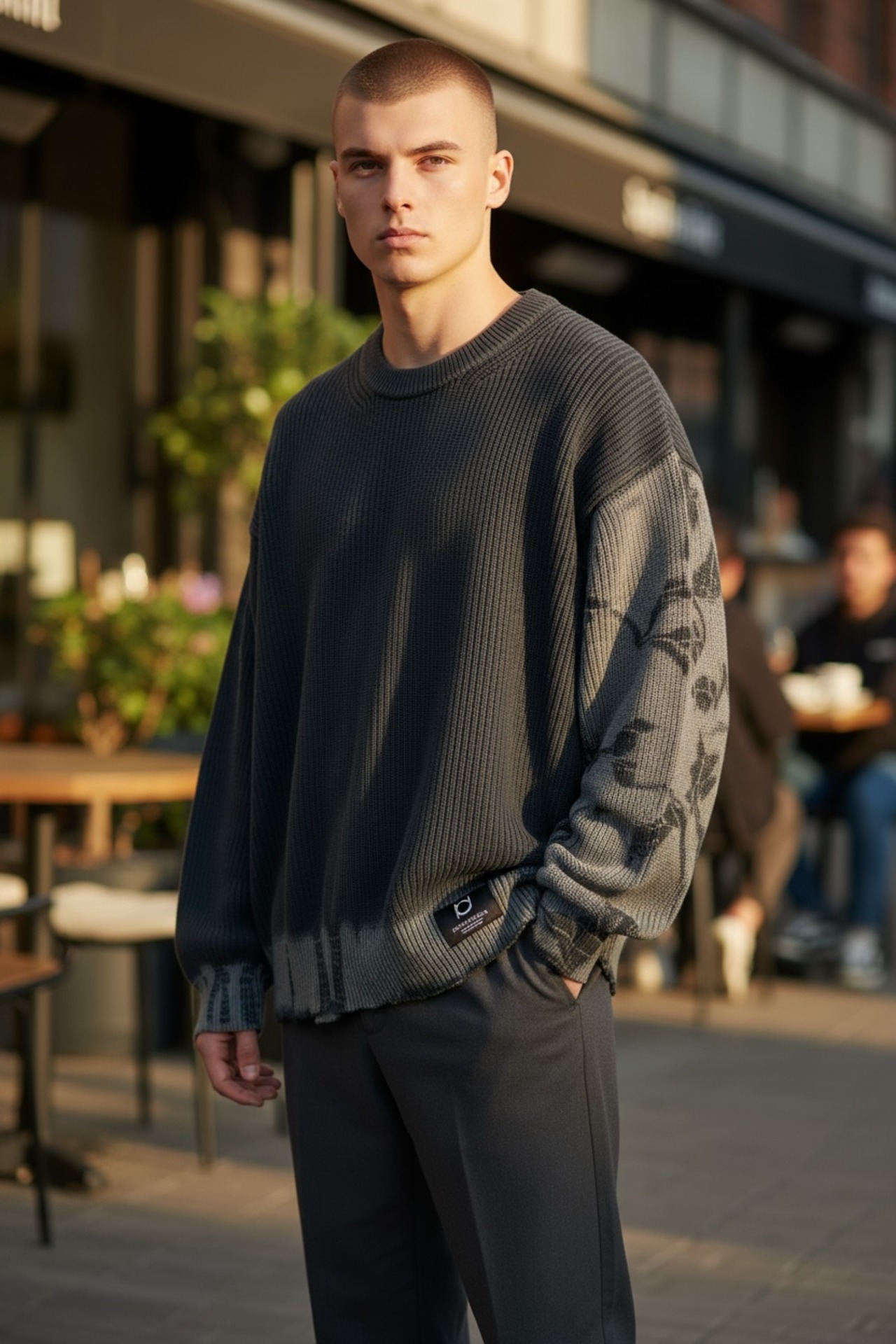 【数量限定販売 】藍染めタイダイコットンニット Early morning