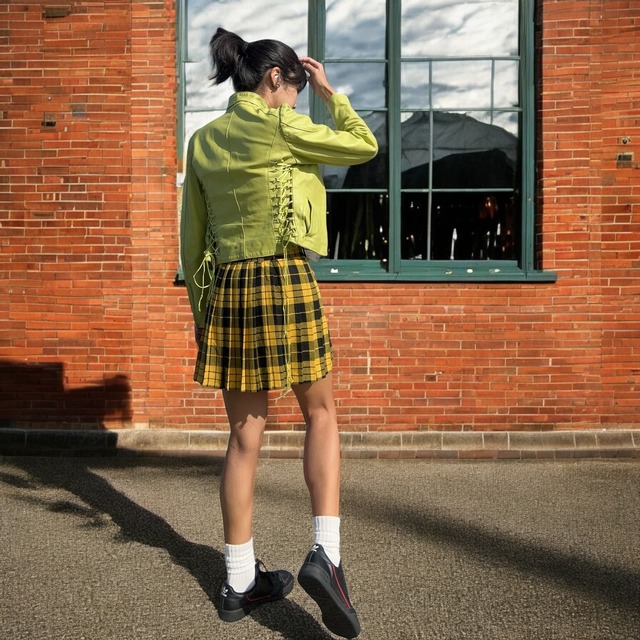 【LADIES】laceup double zip leather jacket