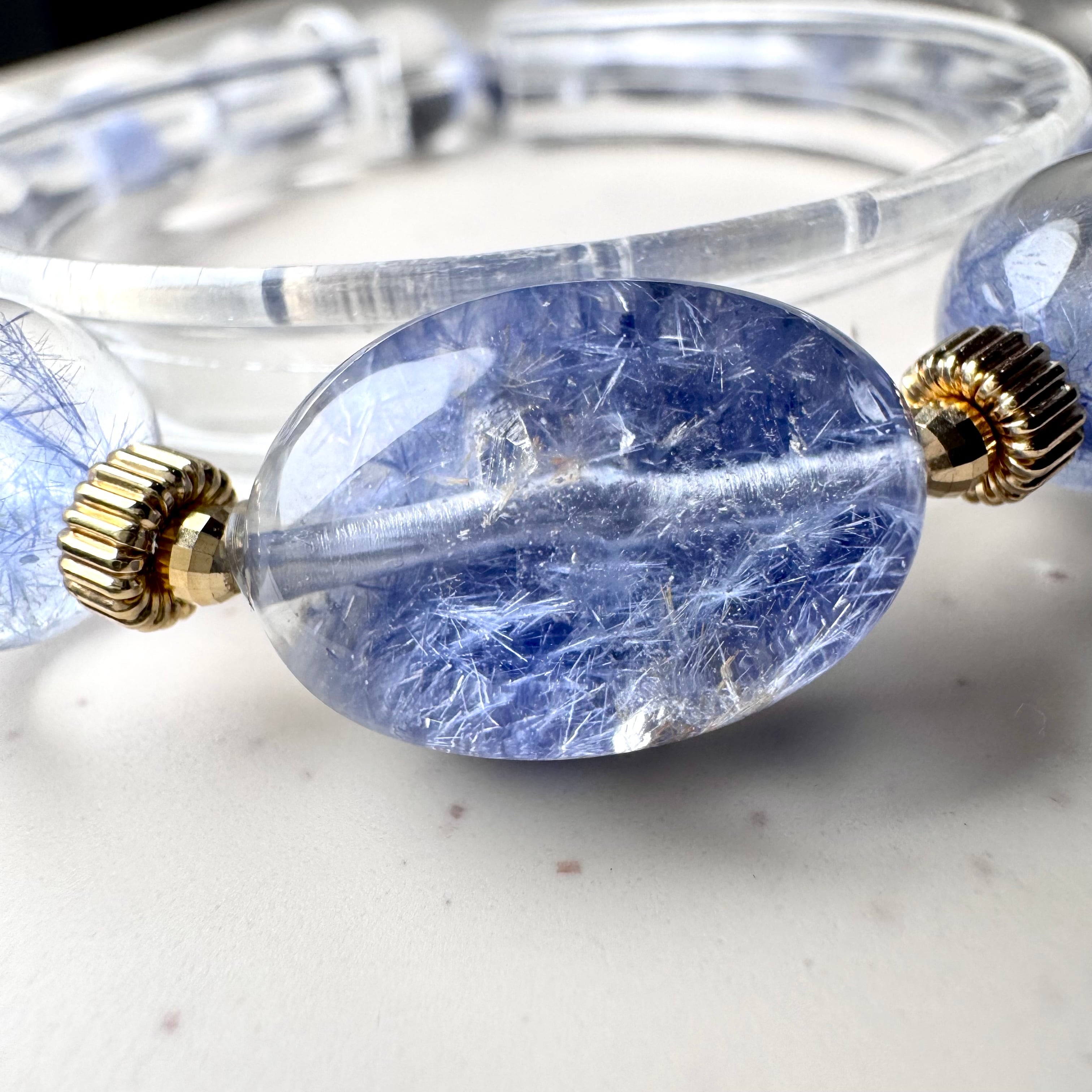 no.15 デザインブレス 貫入水晶入り デュモルチェ