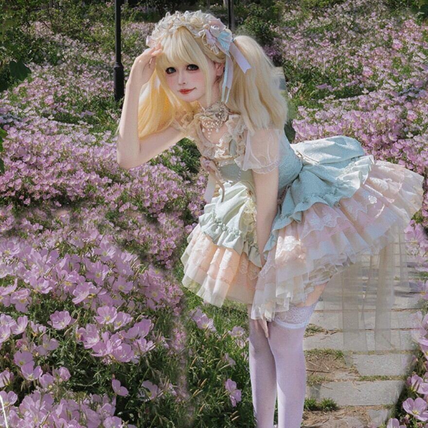 プリンセスドレス ジャンパースカート フロントリボン バックリボン