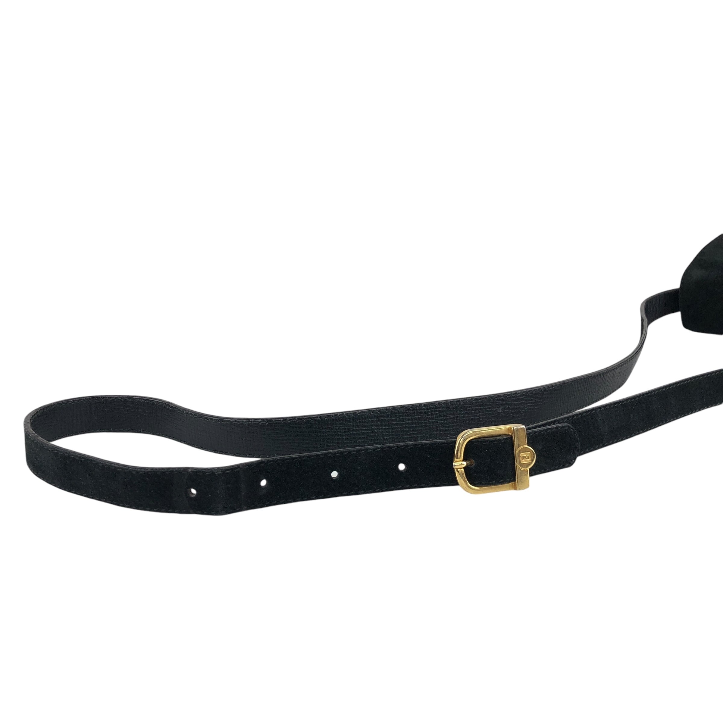 FENDI フェンディ ショルダーバッグ ブラック レザー スエード ミニ