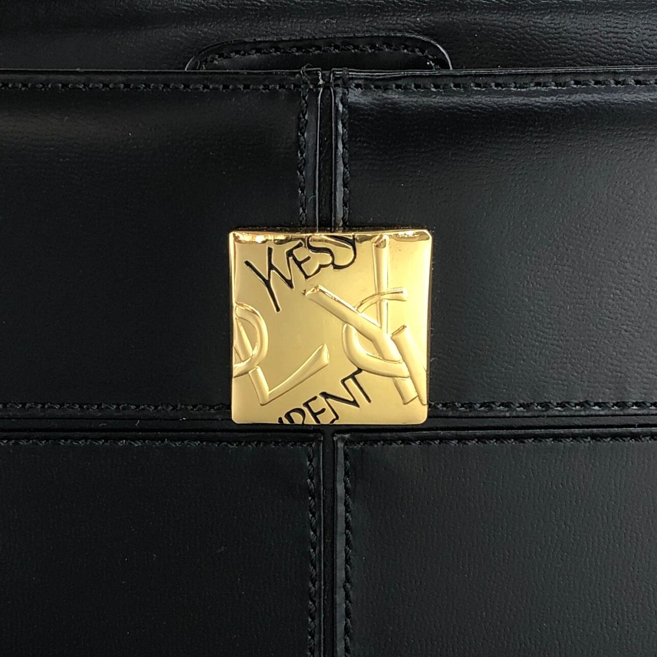 イヴサンローラン　ハンドバッグ　パーティバッグヴィンテージ　美品 Yves Saint Laurent イヴ・サンローラン ハンドバッグ ブラック