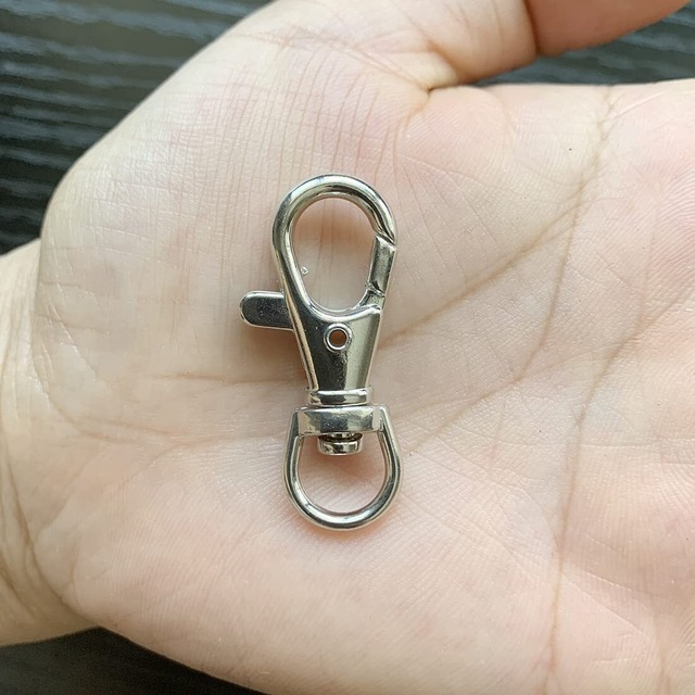 ナスカン 38mm キーホルダー 回転フック 金具 パーツ DIY用 アクセサリーナスカン ハンドメイド 手芸用品 手作り 30個 (38mm/5g, シルバー)