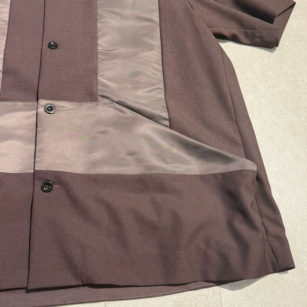 sacai サカイ25AW Suiting Shirt 半袖シャツ 25-03746M ブラウン size