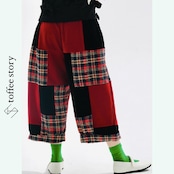 【2color】チェックパッチワーク街歩きパンツ《i0727》