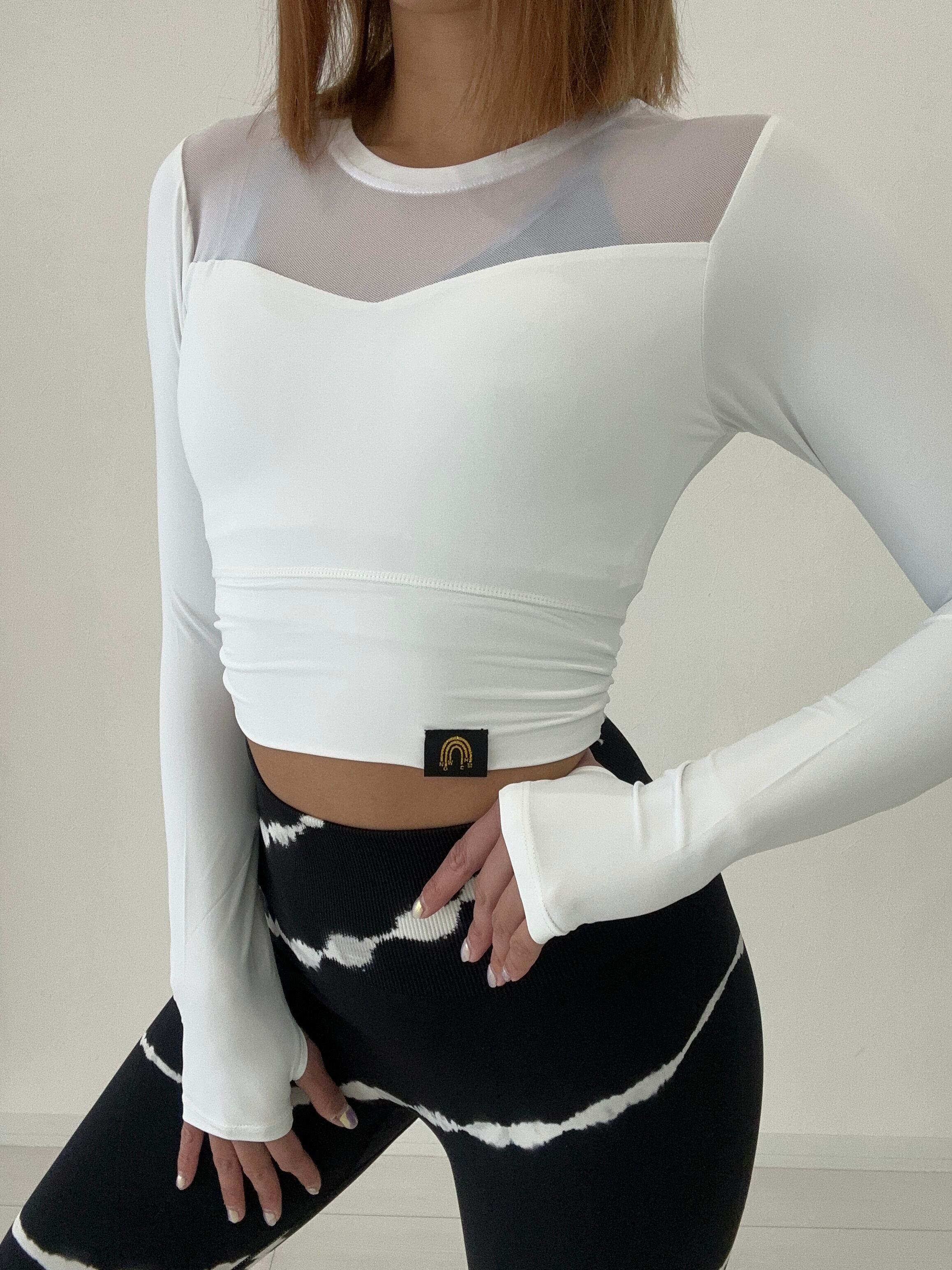 胸シースルー長袖 / White | nowchiii 胸シースルー長袖 / White | nowchiii
