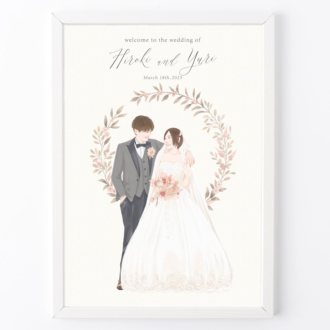 ウェルカムボード 似顔絵｜水彩 ｜結婚式 ウェディング | 似顔絵
