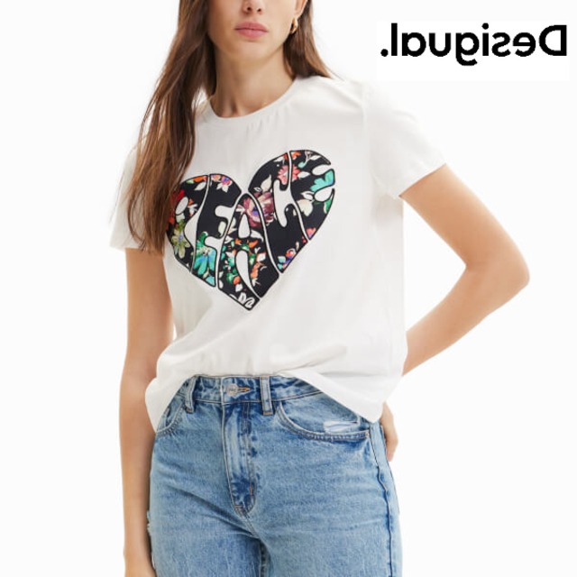 デシグアル Desigual tシャツ レディース 2023春夏 ホワイト 白 S L | ヨシダファッションギャラリー