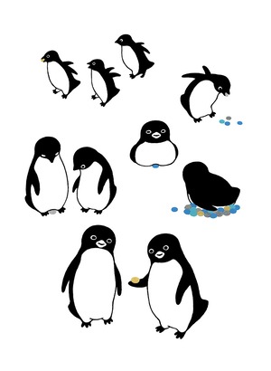 「ペンギンと光る石」